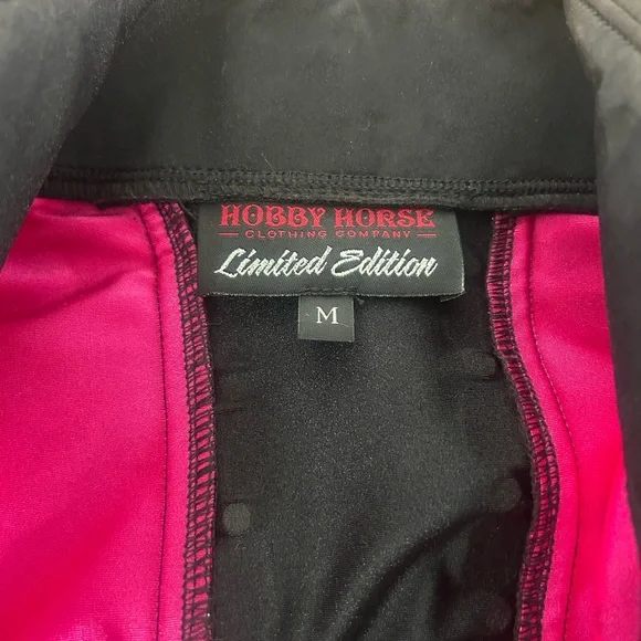 NWT- Hobby Horse Women’s All Day Western Show Shirt, Black & Fuchsia Leopard - Picture 6 of 8